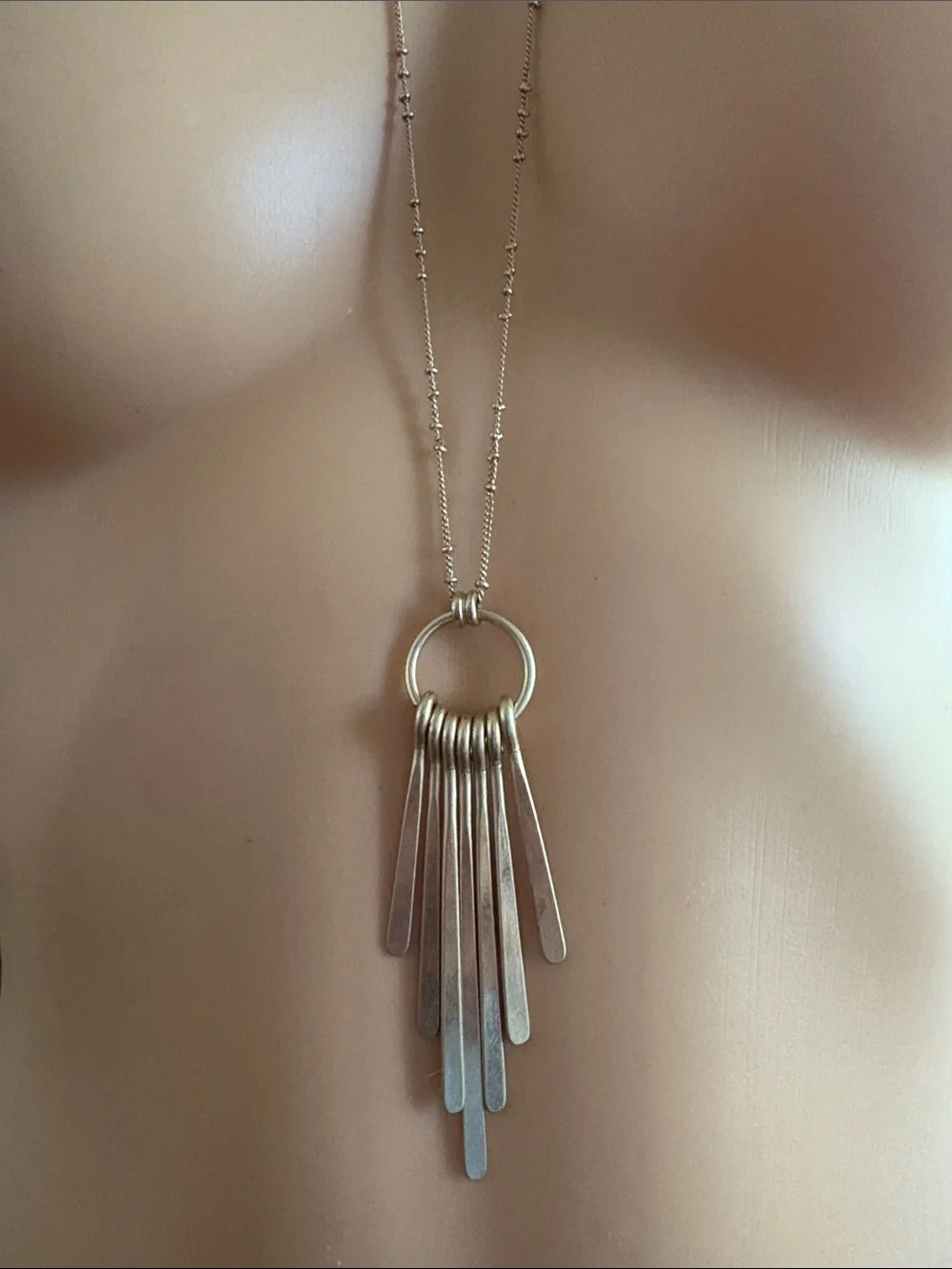 Gold Fashion Statement Necklace, adjustable